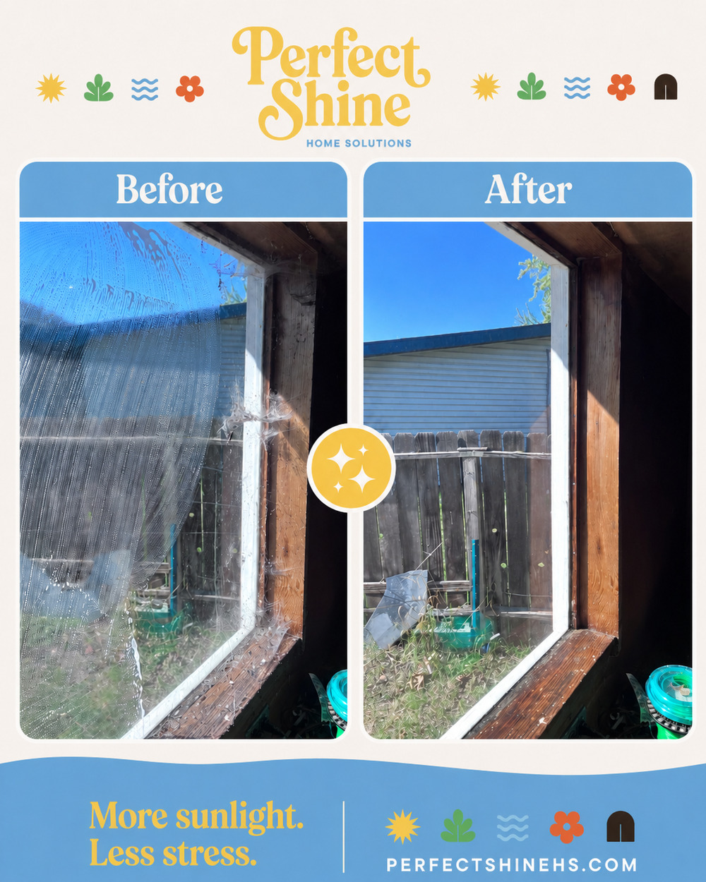 Perfect Shine before and after window cleaning results